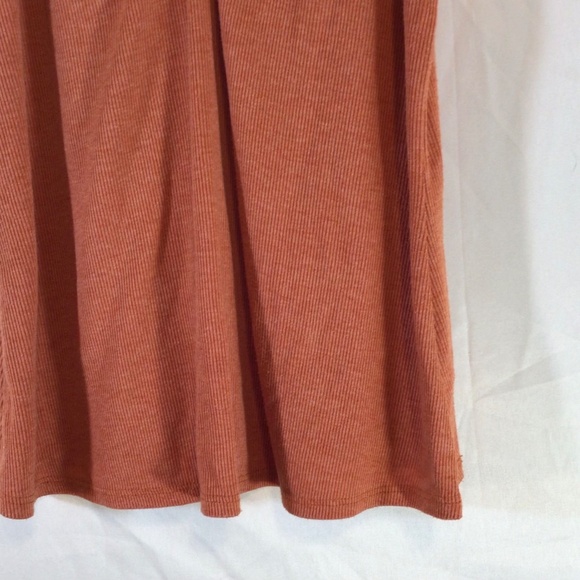Dept 222 women rust ribbed rushed puff sleeve top Small boho romantic soft girl - Picture 4 of 9